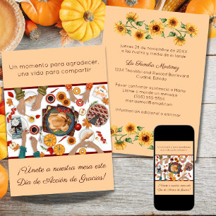 Invitación Cena de Acción de Gracias Mesa Familia