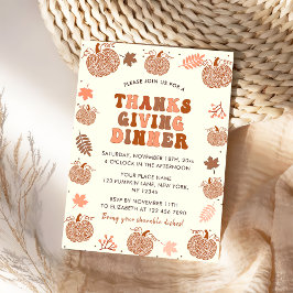 Invitación Cena de Acción de Gracias Otoño Calabaza