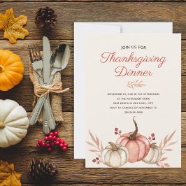 Invitación Cena de Acción de Gracias Otoño Rustico Campo