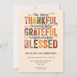 Invitación Cena de Acción de Gracias por la Cosecha de Otoño