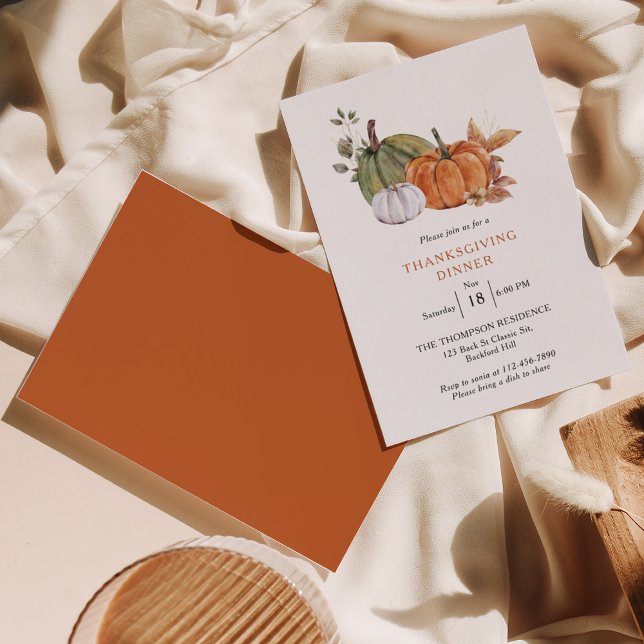 Invitación Cena de Acción de Gracias Rustic Boho (Subido por el creador)