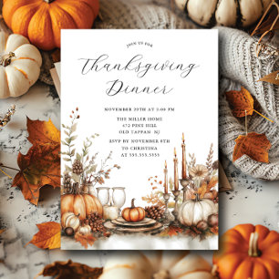 Invitación Cena de Acción de Gracias Rustic Charm