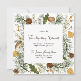 Invitación Cena de Acción de Gracias Rustic Fall Forest