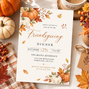 Invitación Cena de Acción de Gracias Rustic Friendsgiving