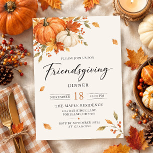 Invitación Cena de Acción de Gracias Rustic Friendsgiving