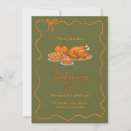 Invitación Cena de Acción de Gracias Simple y Elegante