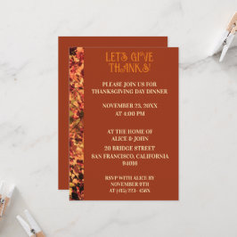 Invitación Cena de Acción de Gracias Terracotta Fiesta de Oto