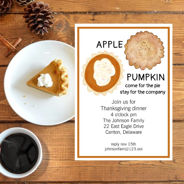 Invitación Cena de Acción de Gracias y Pie (Subido por el creador)