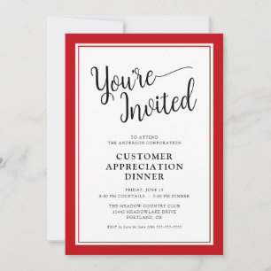 Invitación Cena de Agradecimiento a Clientes Corporativos Emp
