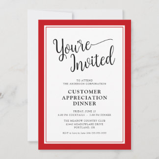Invitación Cena de Agradecimiento a Clientes Corporativos Emp