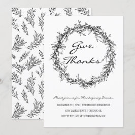 Invitación Cena de Agradecimiento de Acción de Gracias Rústic