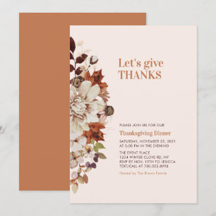 Invitación Cena de amigos/Acción de gracias de otoño