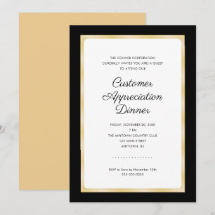 Invitación Cena de Apreciación del Cliente   Negro y oro