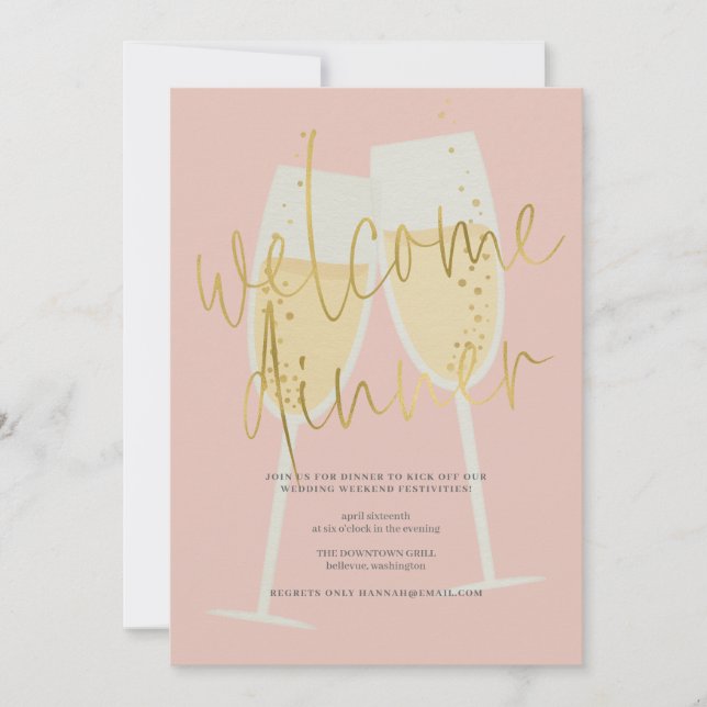 Invitación Cena de bienvenida con champán (Anverso)