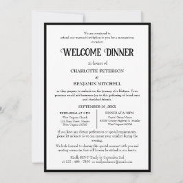 Invitación Cena de bienvenida sencilla para ensayo en blanco