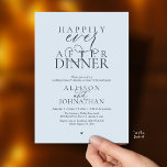 Invitación Cena de Boda Azul Brumoso Felices para Siempre<br><div class="desc">Celebra tu para siempre con elegancia moderna</div>