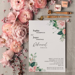 Invitación Cena de Boda blanco floral de Rubor