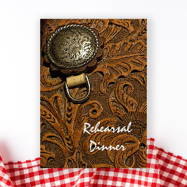 Invitación Cena de Boda de albarda occidental marrón