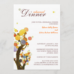 Invitación Cena de Boda de árboles caprichosos