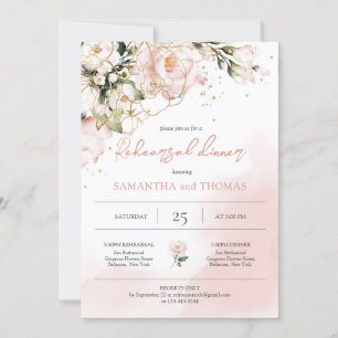 Invitación Cena de Boda de Boho floral rosa de Rubor