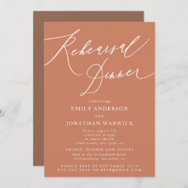 Invitación Cena de Boda de caligrafía de terracota