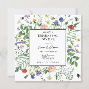Invitación Cena de Boda de Campos de Flor Silvestre