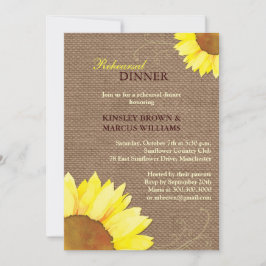 Invitación Cena de Boda de girasol de girasol