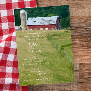 Invitación Cena de Boda de Granja de Granjas Rojas y Silo