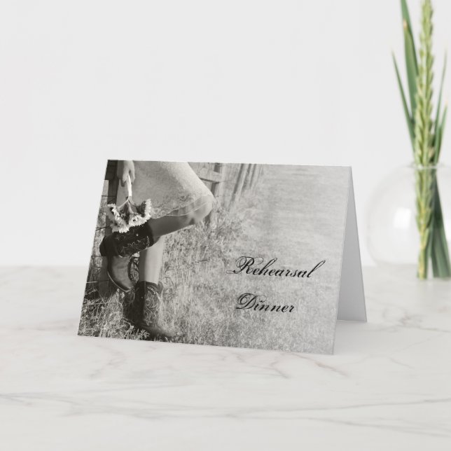 Invitación Cena de Boda de lechuzas y girasoles (Anverso)