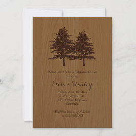 Invitación Cena de boda de madera y árboles de bosque