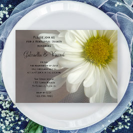Invitación Cena de Boda de margarita blanca suave