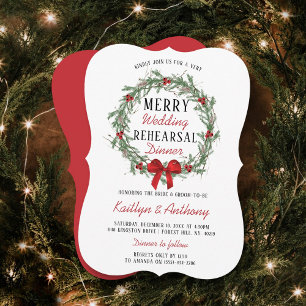 Invitación Cena de Boda de Merry Little Navidades