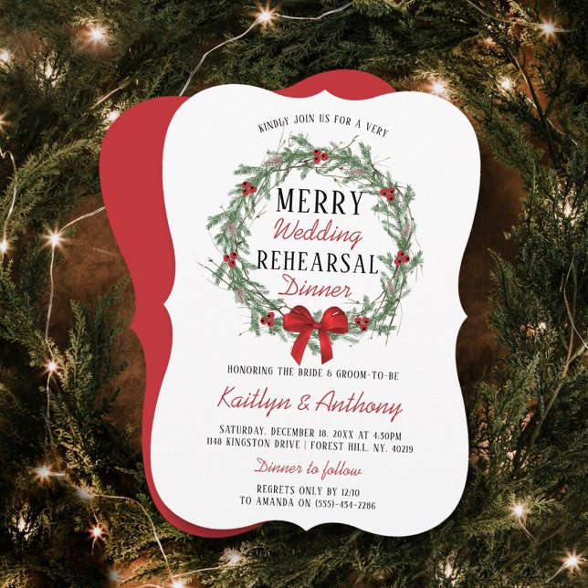 Invitación Cena de Boda de Merry Little Navidades (Subido por el creador)