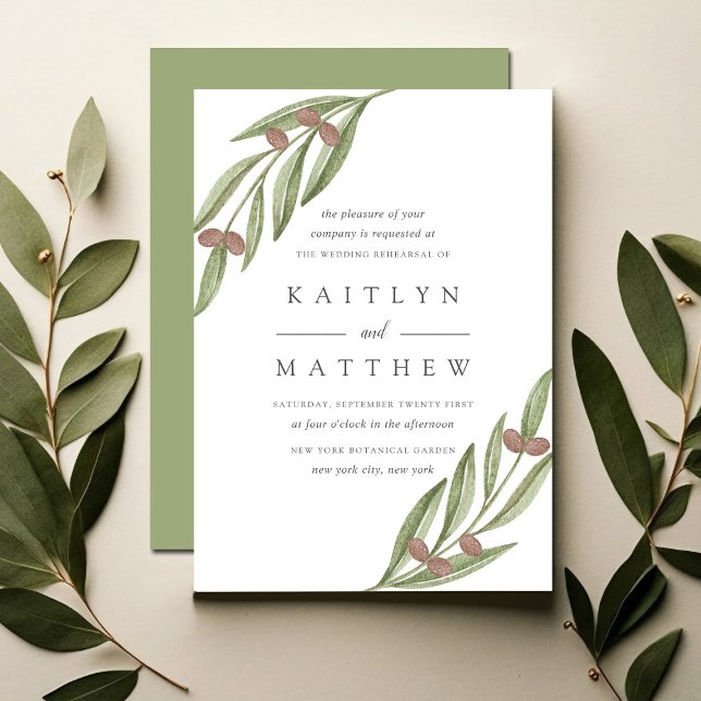 Invitación Cena de Boda de ramas de oliva (Subido por el creador)