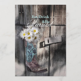 Invitación cena de boda de vaqueros de la campiña daisy