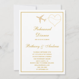 Invitación Cena de Boda de viajes de oro blanco