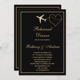 Invitación Cena de Boda de viajes de oro negro