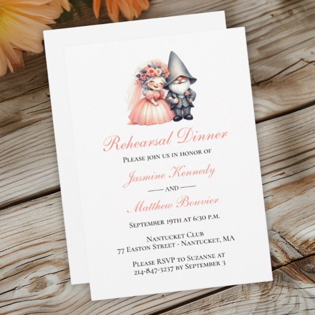 Invitación Cena de Boda de Woodland Garden Gnome (Subido por el creador)