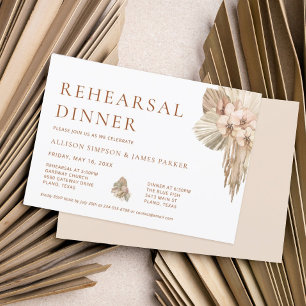 Invitación Cena de Boda del Desierto de Grasa de Pampas