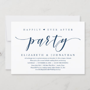 Invitación Cena de boda Elopement, feliz siempre después del 