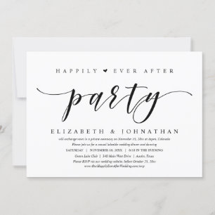 Invitación Cena de boda Elopement, feliz siempre después del 