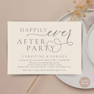 Invitación Cena de boda Elopement, feliz siempre después del 