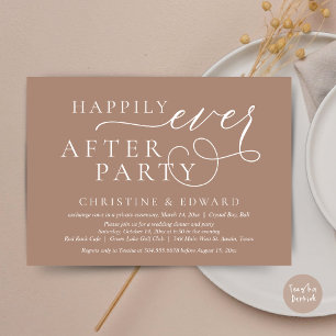 Invitación Cena de boda Elopement, feliz siempre después del