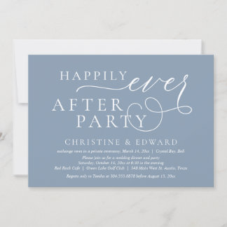 Invitación Cena de boda Elopement, feliz siempre después del