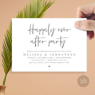 Invitación Cena de boda Elopement, felizmente después de Fies