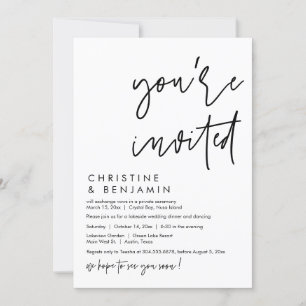 Invitación Cena de Boda en Intimidad, Escritura Informal Mode