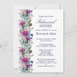 Invitación Cena de Boda floral de cardo escocés