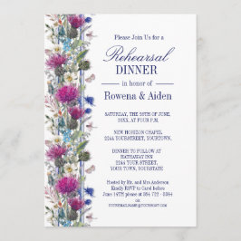 Invitación Cena de Boda floral de cardo escocés