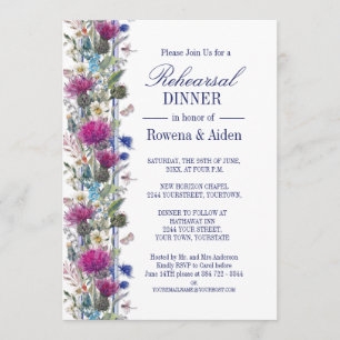 Invitación Cena de Boda floral de cardo escocés