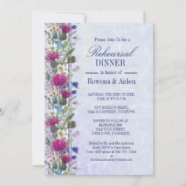 Invitación Cena de Boda floral de cardo escocés